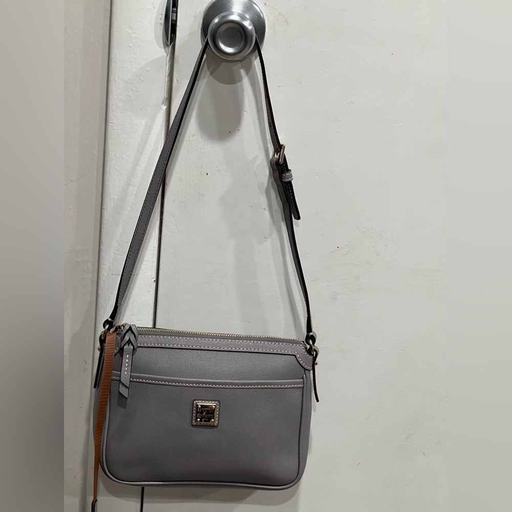 Dooney & Bourke Women's Saffiano East/West Pocket Crossbody Gray - Picture 2 of 12